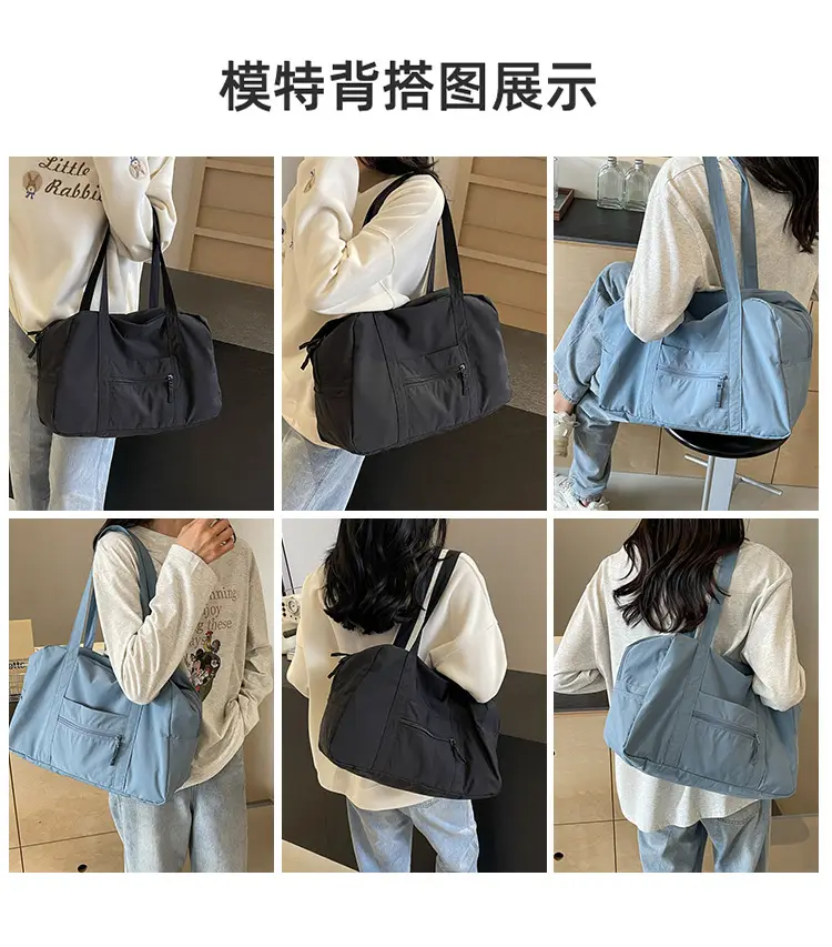 Black Korean Style Nylon Handbag for Women — feature 8