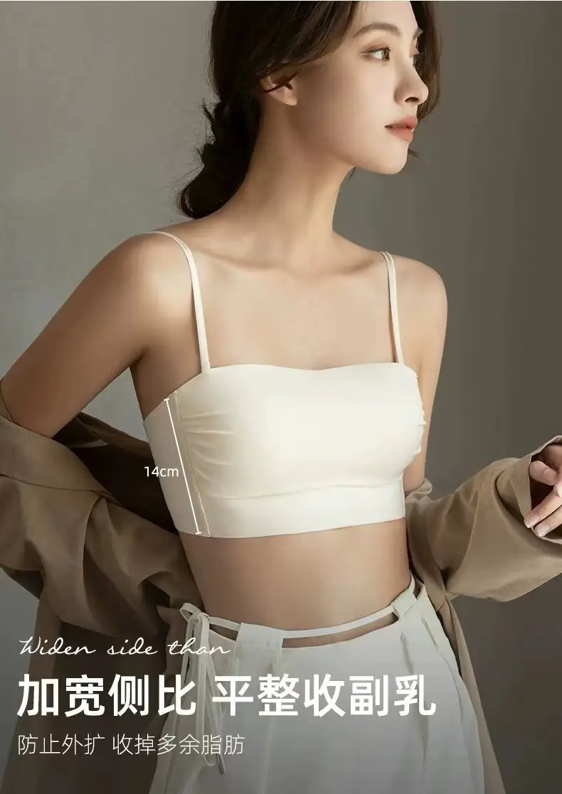 Original Strapless Underwear Traceless Girl's Small Chest Push-up Big Chest Show Small Thin Beautiful Back Strapless Bra — feature 13