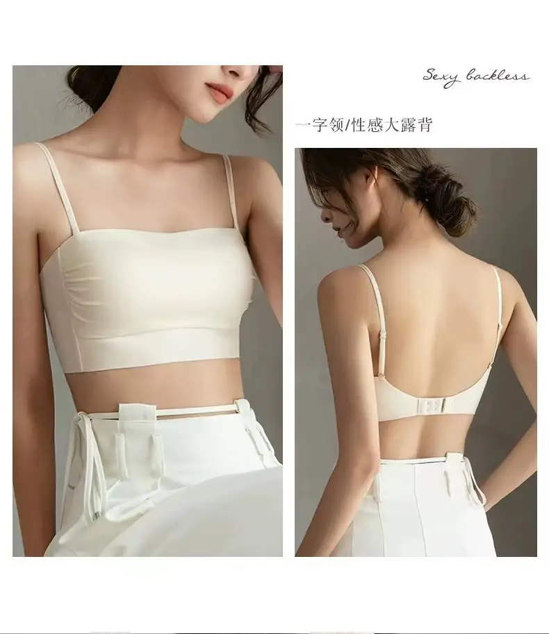 Original Strapless Underwear Traceless Girl's Small Chest Push-up Big Chest Show Small Thin Beautiful Back Strapless Bra — feature 2