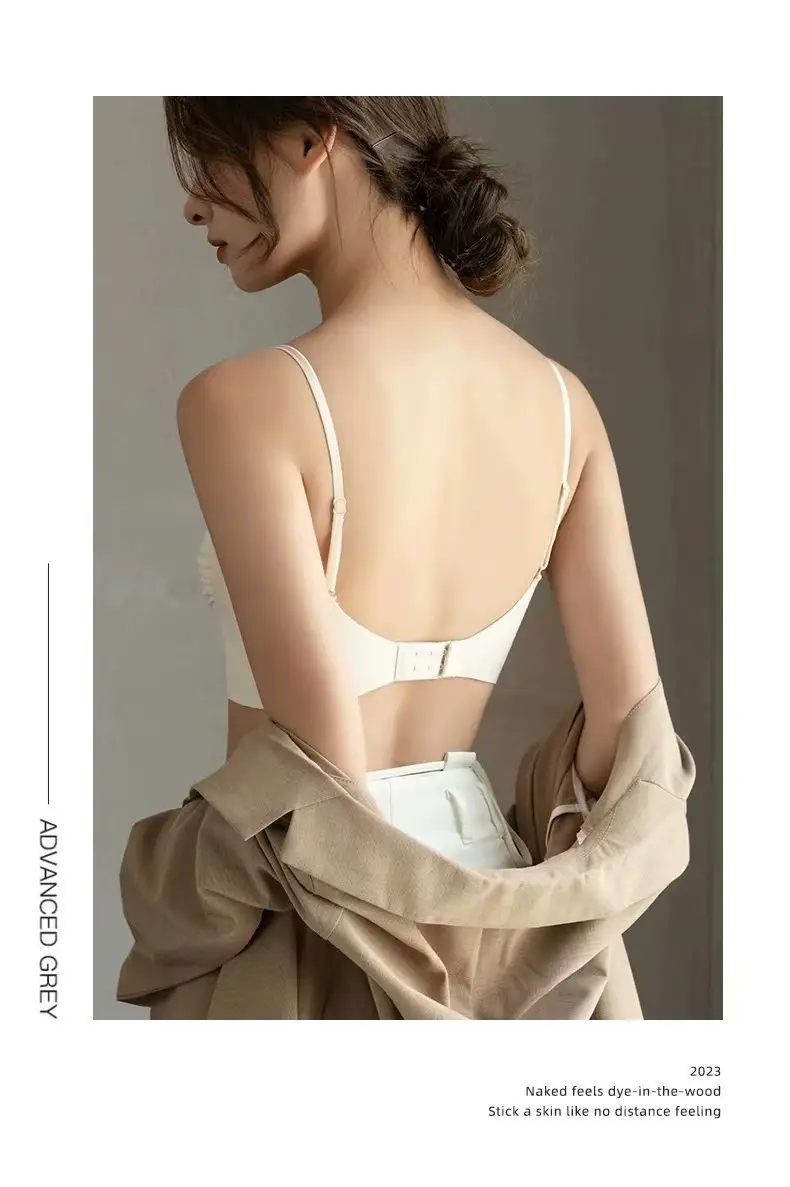 Original Strapless Underwear Traceless Girl's Small Chest Push-up Big Chest Show Small Thin Beautiful Back Strapless Bra — feature 24