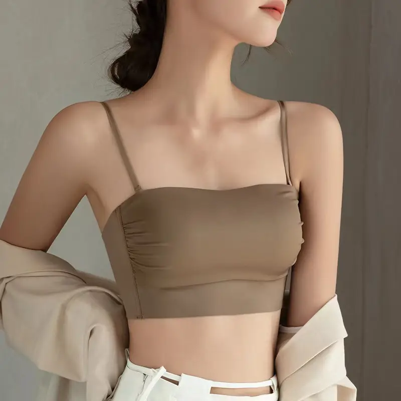 Original Strapless Underwear Traceless Girl's Small Chest Push-up Big Chest Show Small Thin Beautiful Back Strapless Bra — feature 29