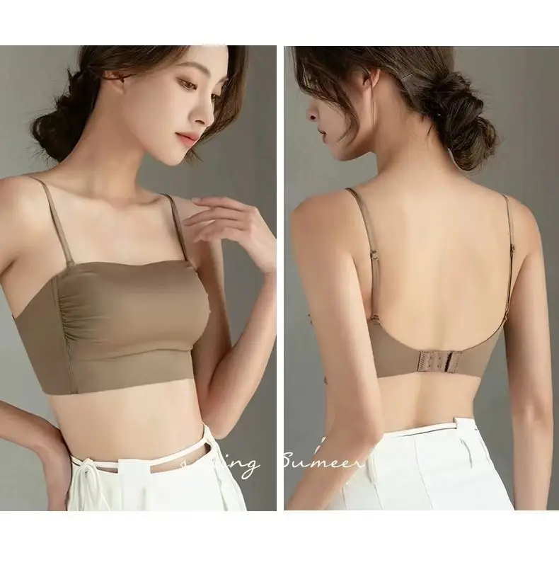 Original Strapless Underwear Traceless Girl's Small Chest Push-up Big Chest Show Small Thin Beautiful Back Strapless Bra — feature 9