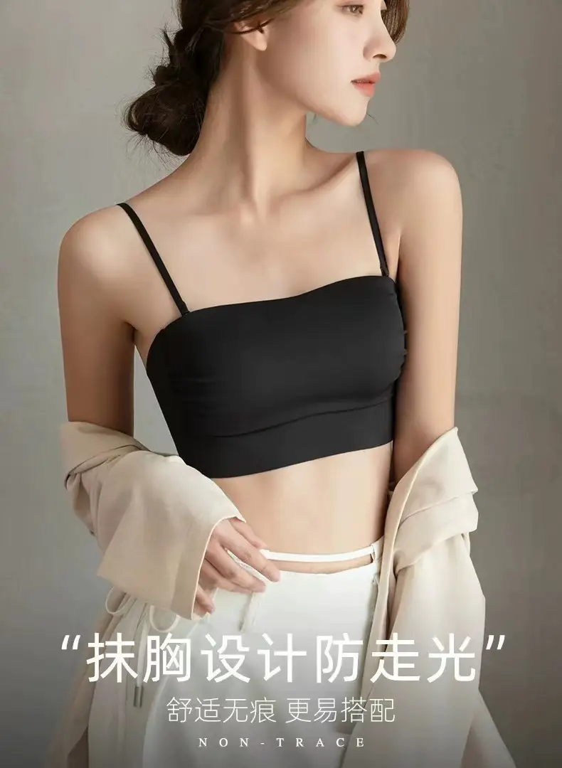 Original Strapless Underwear Traceless Girl's Small Chest Push-up Big Chest Show Small Thin Beautiful Back Strapless Bra