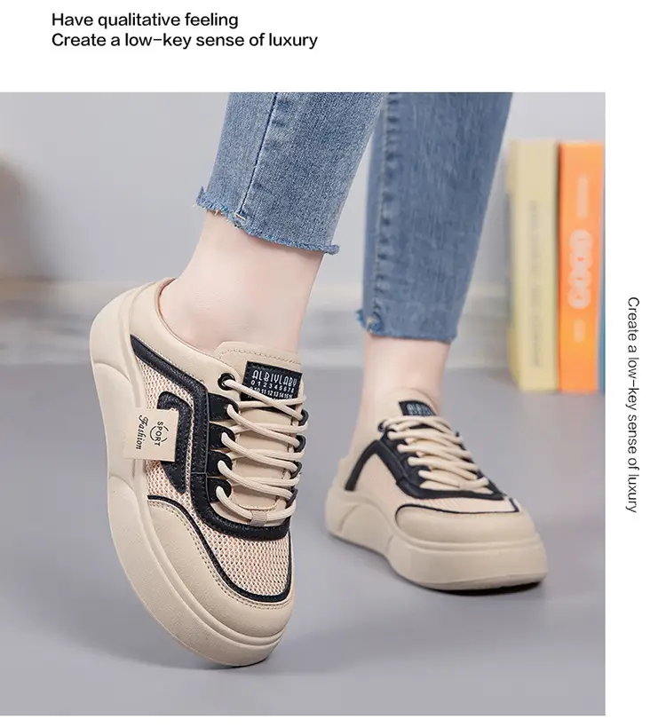 Women's Mesh Slip-On Half Slippers White Platform Summer — feature 16