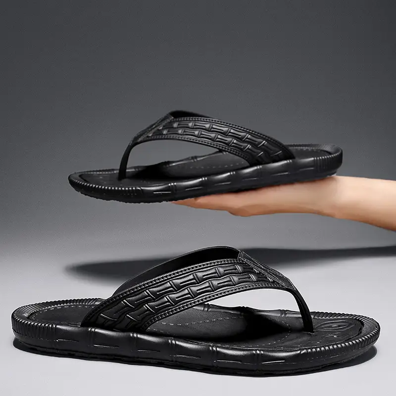 Flip-flops men's Korean-style trendy outdoor wear summer non-slip wear-resistant casual beach shoes flip-flops men's wholesale - Image 4