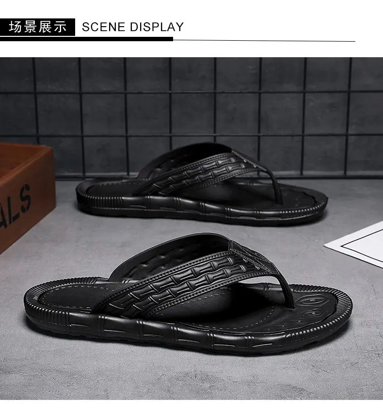 Flip-flops men's Korean-style trendy outdoor wear summer non-slip wear-resistant casual beach shoes flip-flops men's wholesale — feature 10