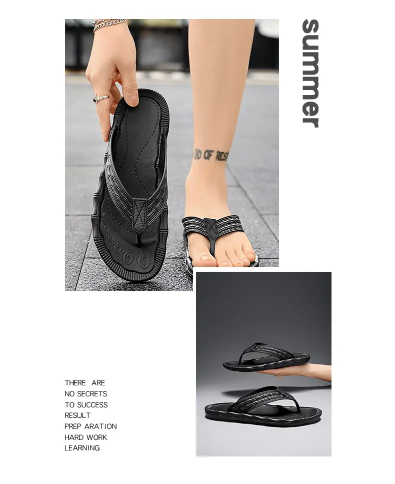 Flip-flops men's Korean-style trendy outdoor wear summer non-slip wear-resistant casual beach shoes flip-flops men's wholesale — feature 3