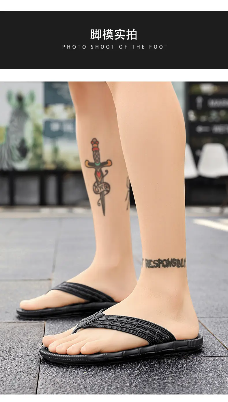 Flip-flops men's Korean-style trendy outdoor wear summer non-slip wear-resistant casual beach shoes flip-flops men's wholesale — feature 8