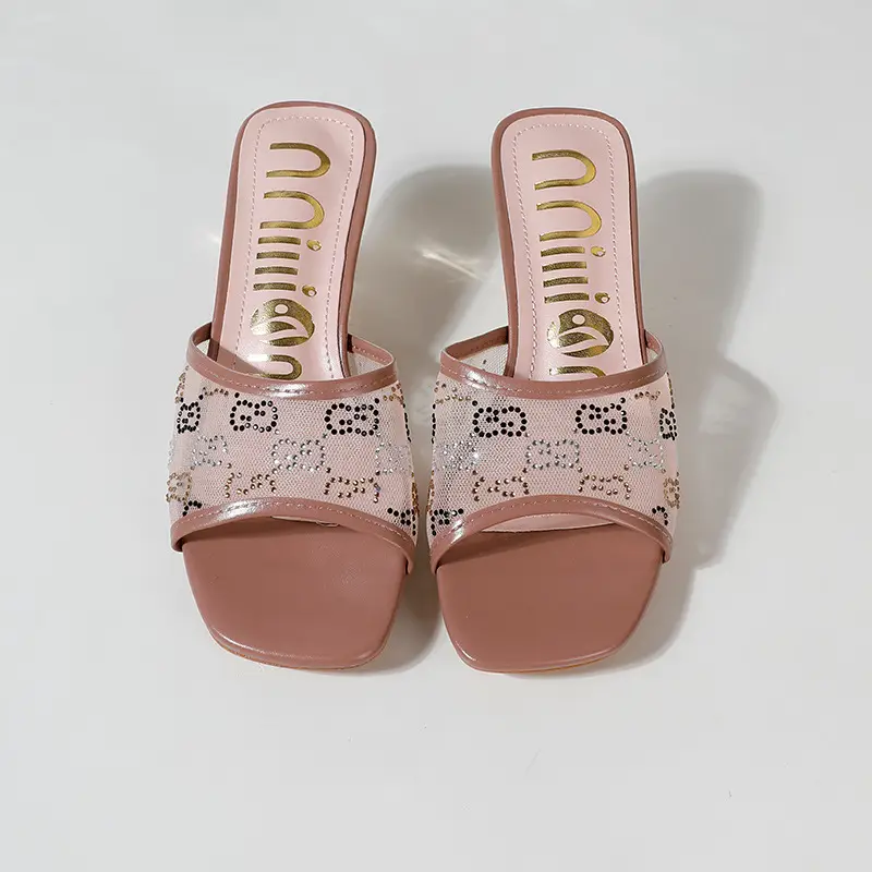High-Heeled Women's Slippers, Fashionable Breathable Mesh Women's Sandals, African Women's Shoes, Cross-Border Supply Slippers Heels — feature 21