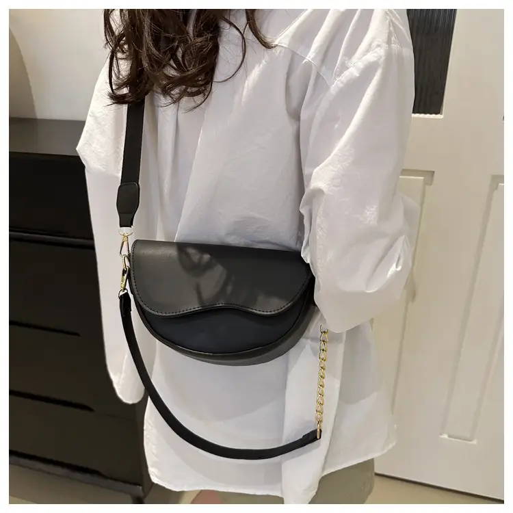 Pink Semi-Circular Chain Strap Shoulder Crossbody Bag — feature 17