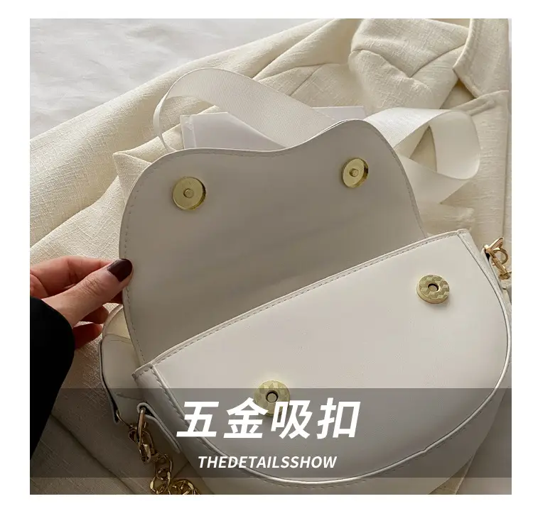 Pink Semi-Circular Chain Strap Shoulder Crossbody Bag — feature 5