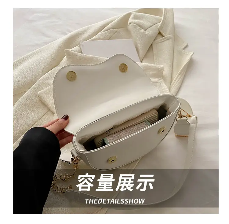 Pink Semi-Circular Chain Strap Shoulder Crossbody Bag — feature 7