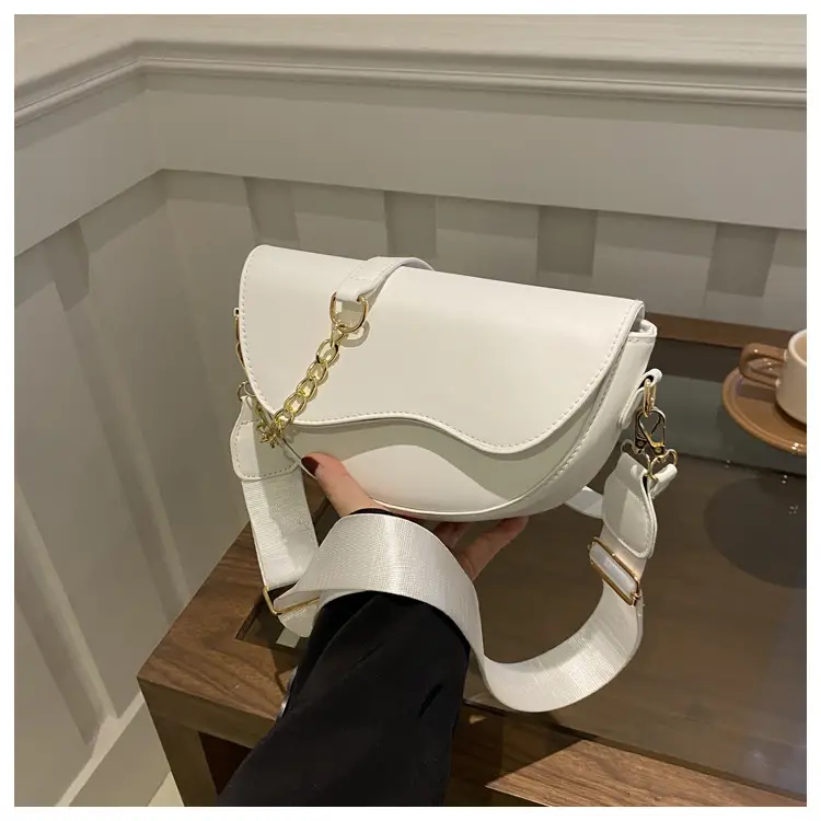Pink Semi-Circular Chain Strap Shoulder Crossbody Bag - Image 2