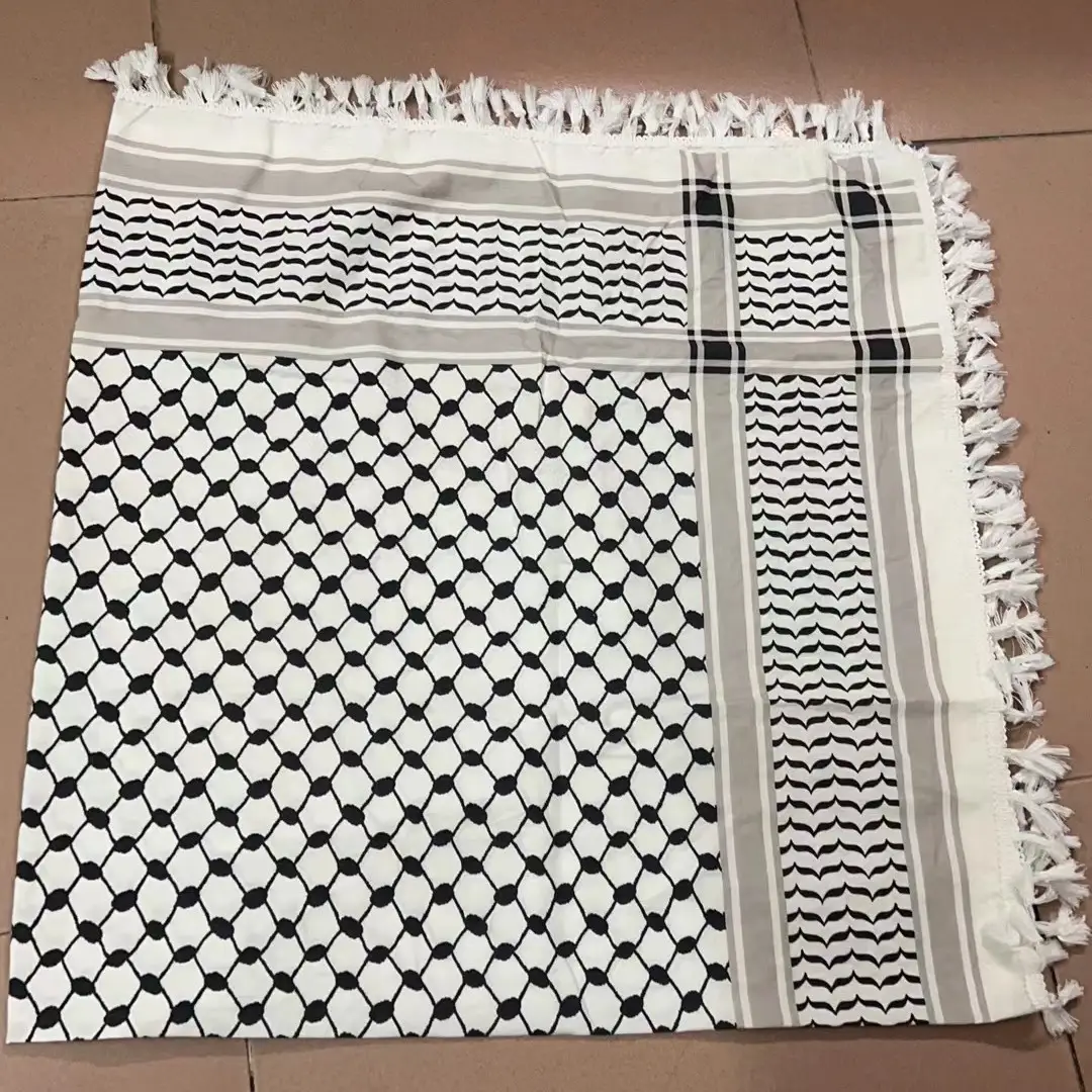 Black Cotton Tassel Square Pattern Bandana - Image 15