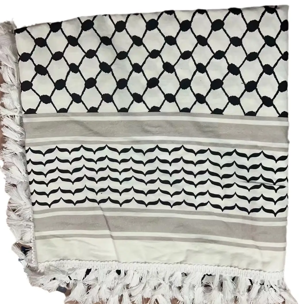 Black Cotton Tassel Square Pattern Bandana - Image 16