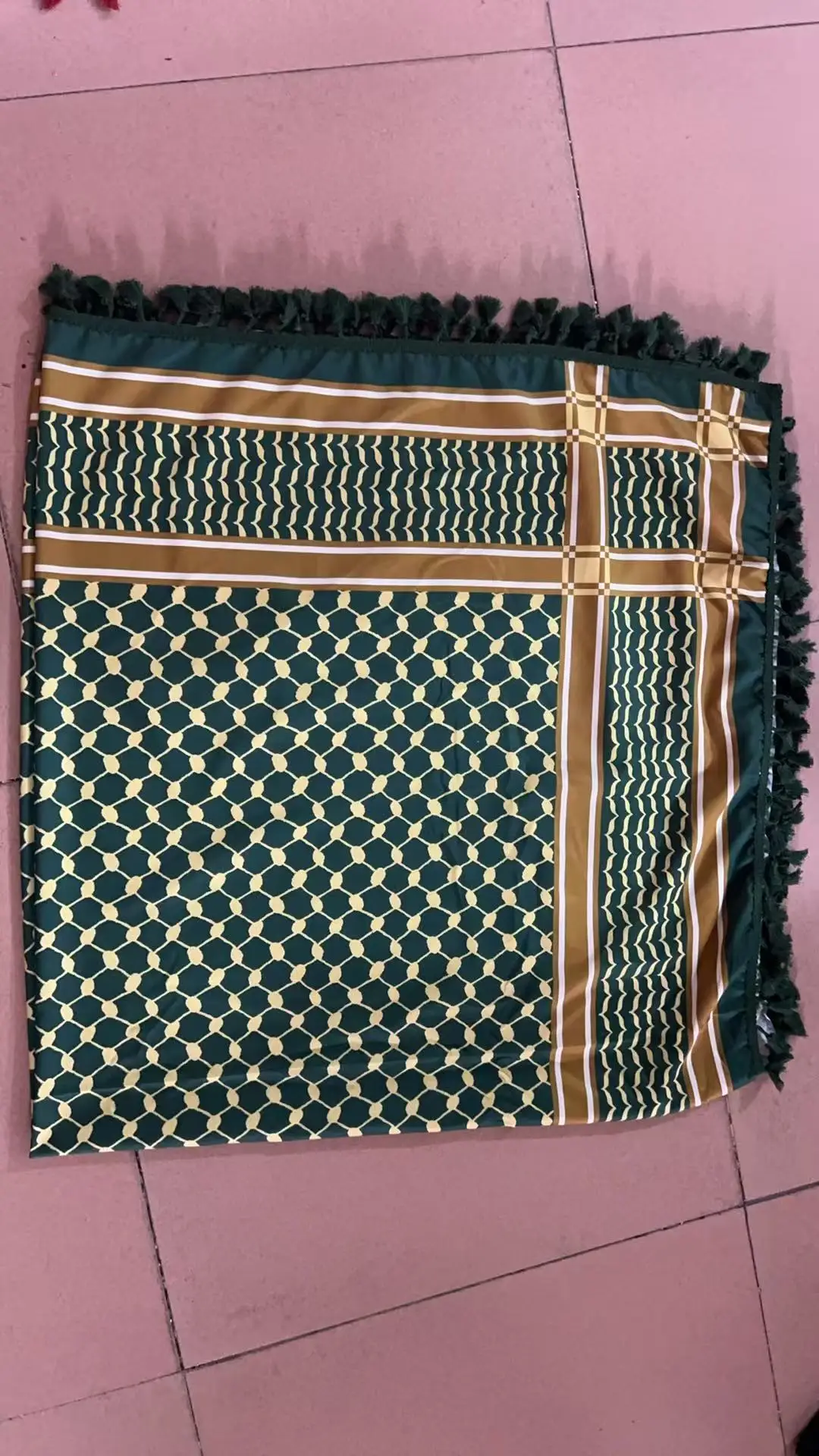 Black Cotton Tassel Square Pattern Bandana — feature 18