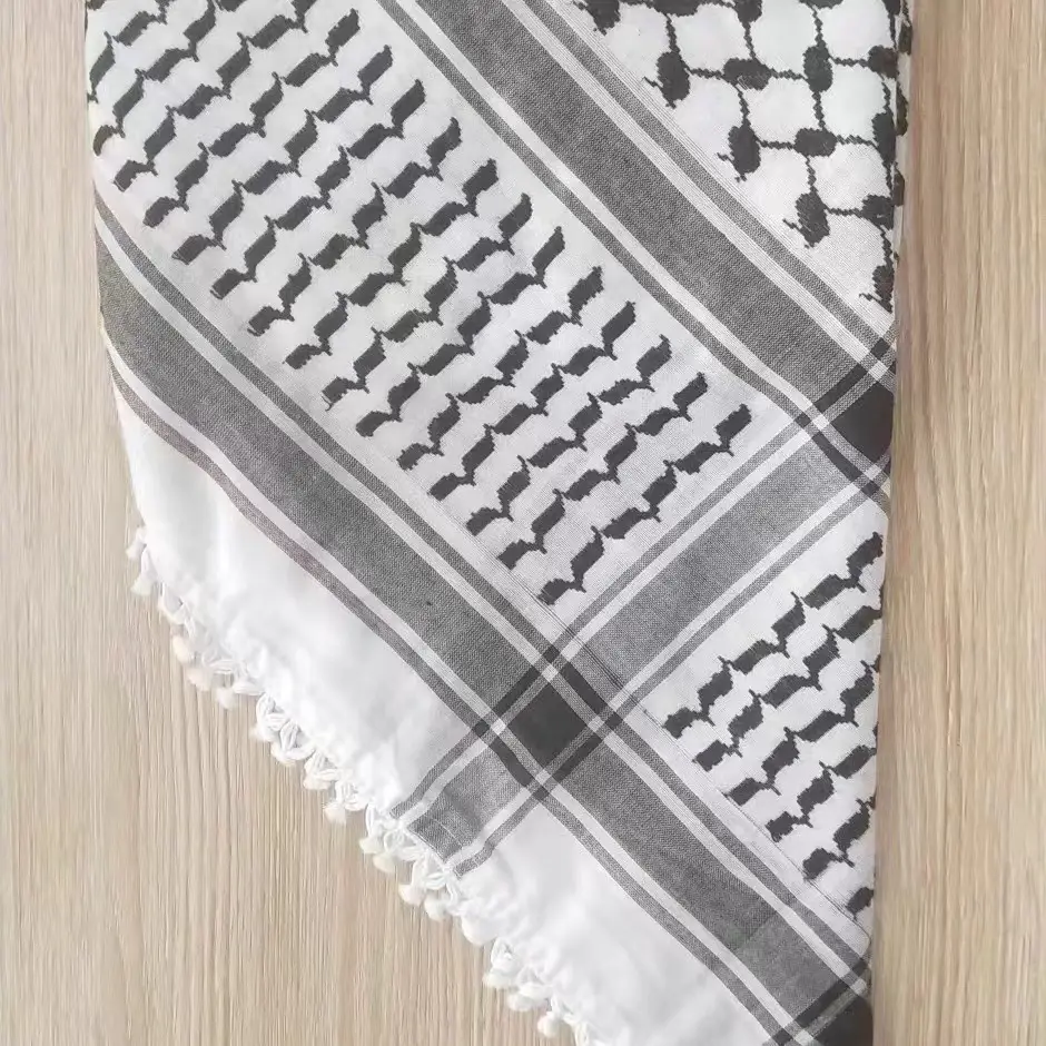 Black Cotton Tassel Square Pattern Bandana — feature 7