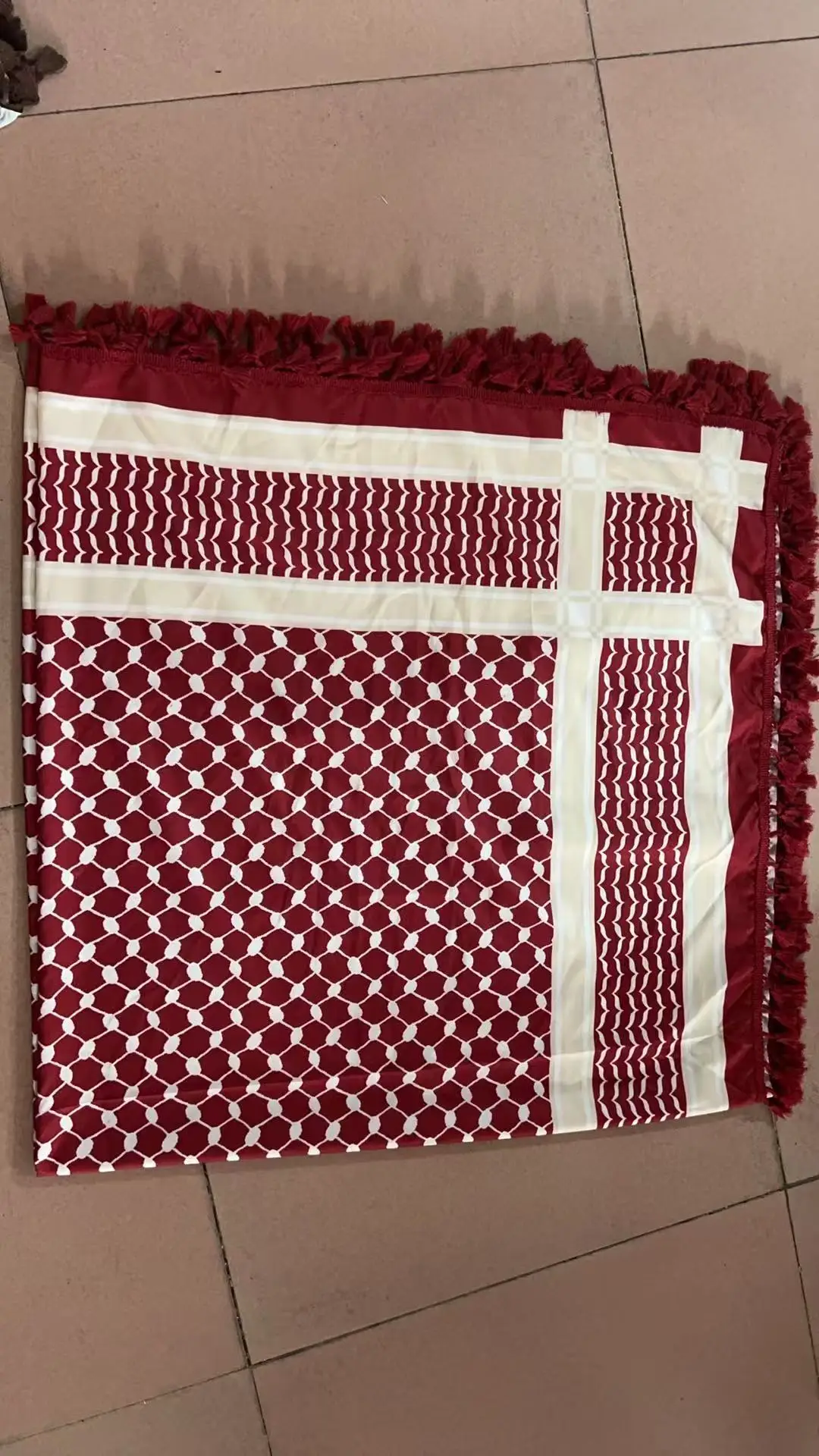 Black Cotton Tassel Square Pattern Bandana - Image 10