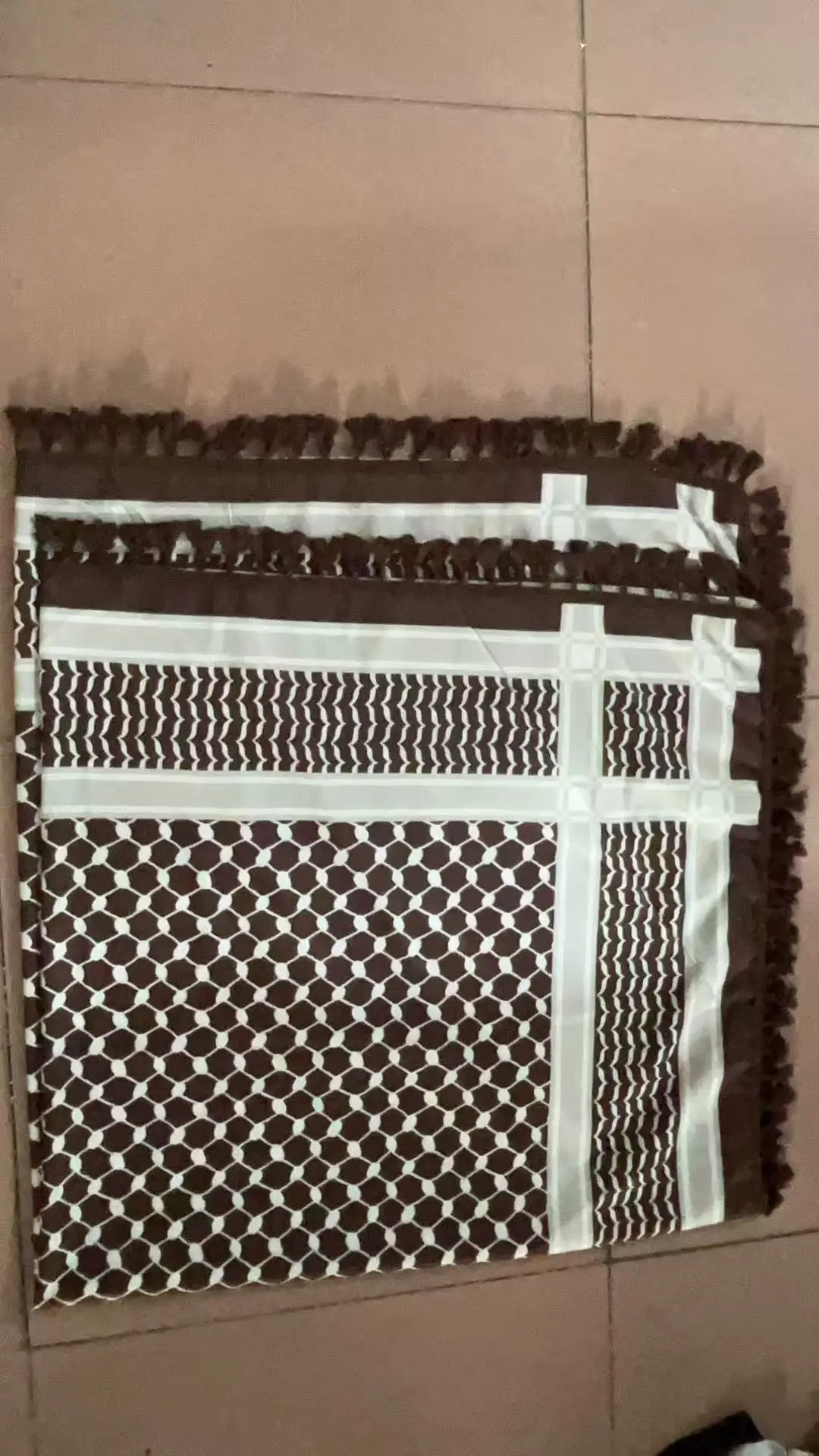Black Cotton Tassel Square Pattern Bandana - Image 11