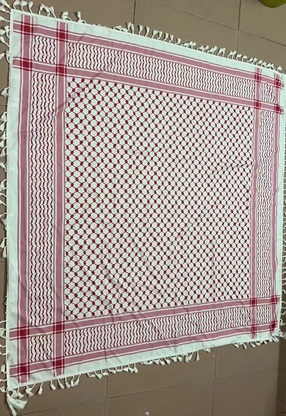 Black Cotton Tassel Square Pattern Bandana - Image 3