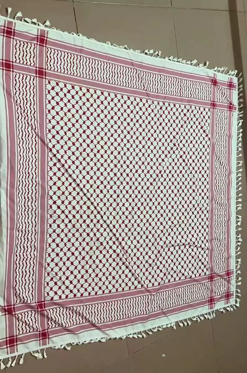 Black Cotton Tassel Square Pattern Bandana - Image 9