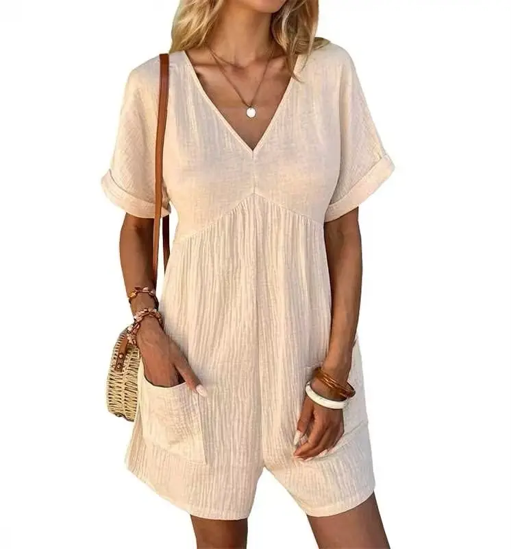 2024 Black V Neck Bat Cuff Shorts Set — feature 1