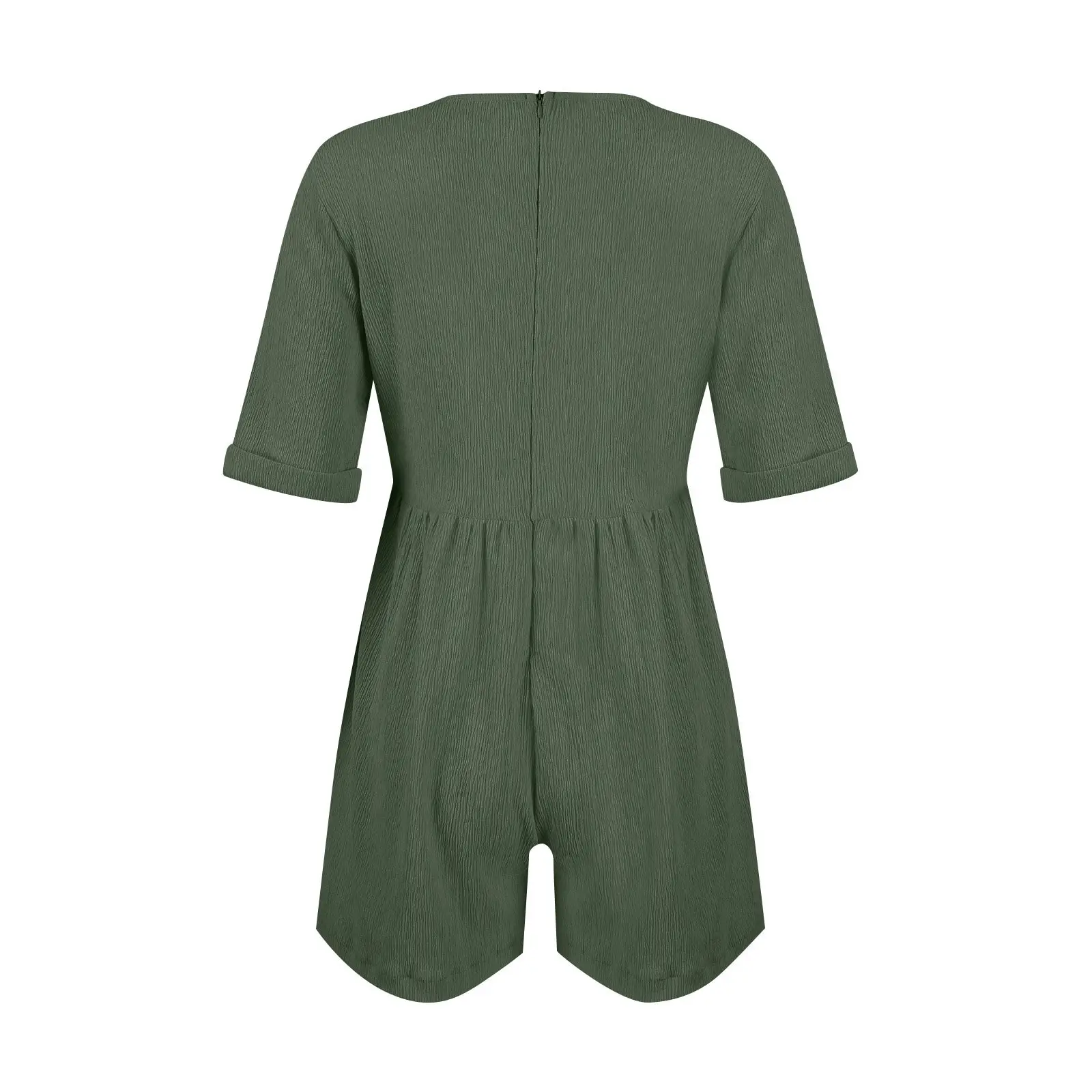 2024 Black V Neck Bat Cuff Shorts Set — feature 32