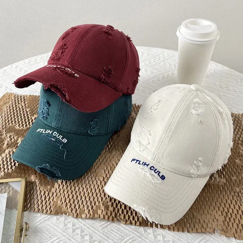 Women Pure Cotton Letter Embroidered Cap Black - Image 9