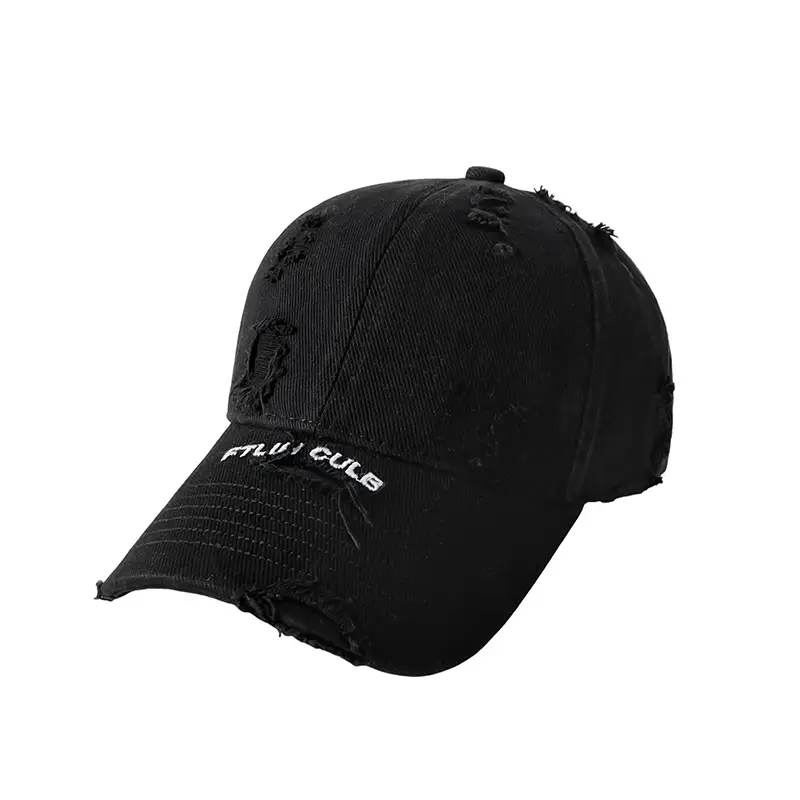 Women Pure Cotton Letter Embroidered Cap Black - Image 11