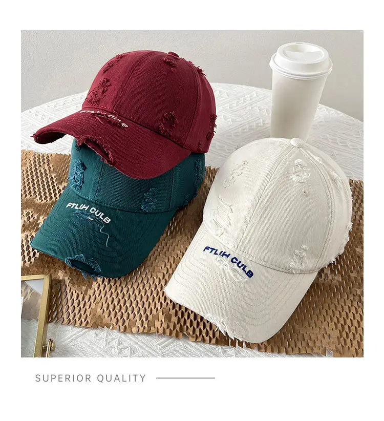 Women Pure Cotton Letter Embroidered Cap Black — feature 2