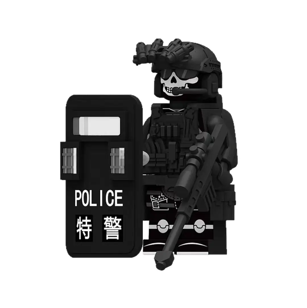 Compatible with Lego Building Blocks, Black Panther Swat Special Forces Figures, Cheap Cross-Border Wholesale Children's Educational Assembly Toys