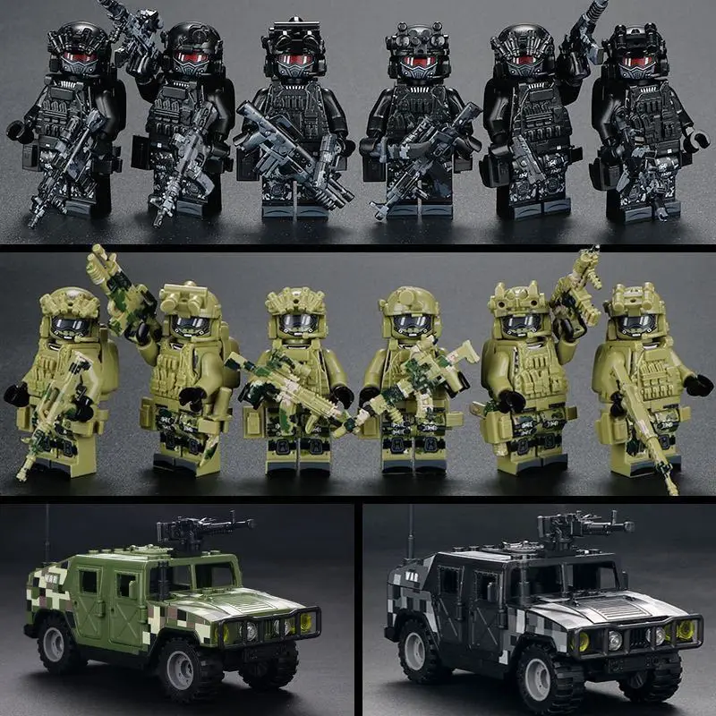 Compatible with Lego Building Blocks, Black Panther Swat Special Forces Figures, Cheap Cross-Border Wholesale Children's Educational Assembly Toys — feature 5