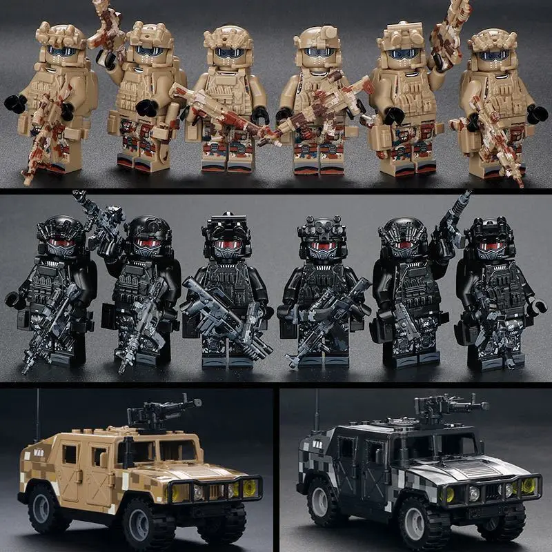 Compatible with Lego Building Blocks, Black Panther Swat Special Forces Figures, Cheap Cross-Border Wholesale Children's Educational Assembly Toys — feature 6