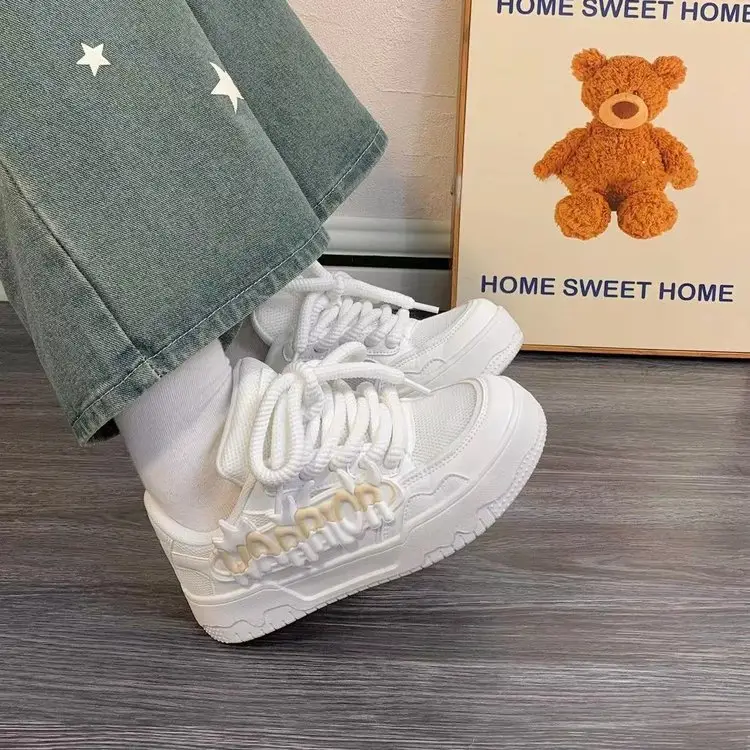 Women's White Mesh Casual Platform Shoes 2024 — feature 6