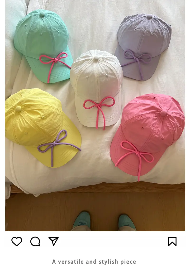 Sweet Bow Baseball Cap for Women Summer — feature 1