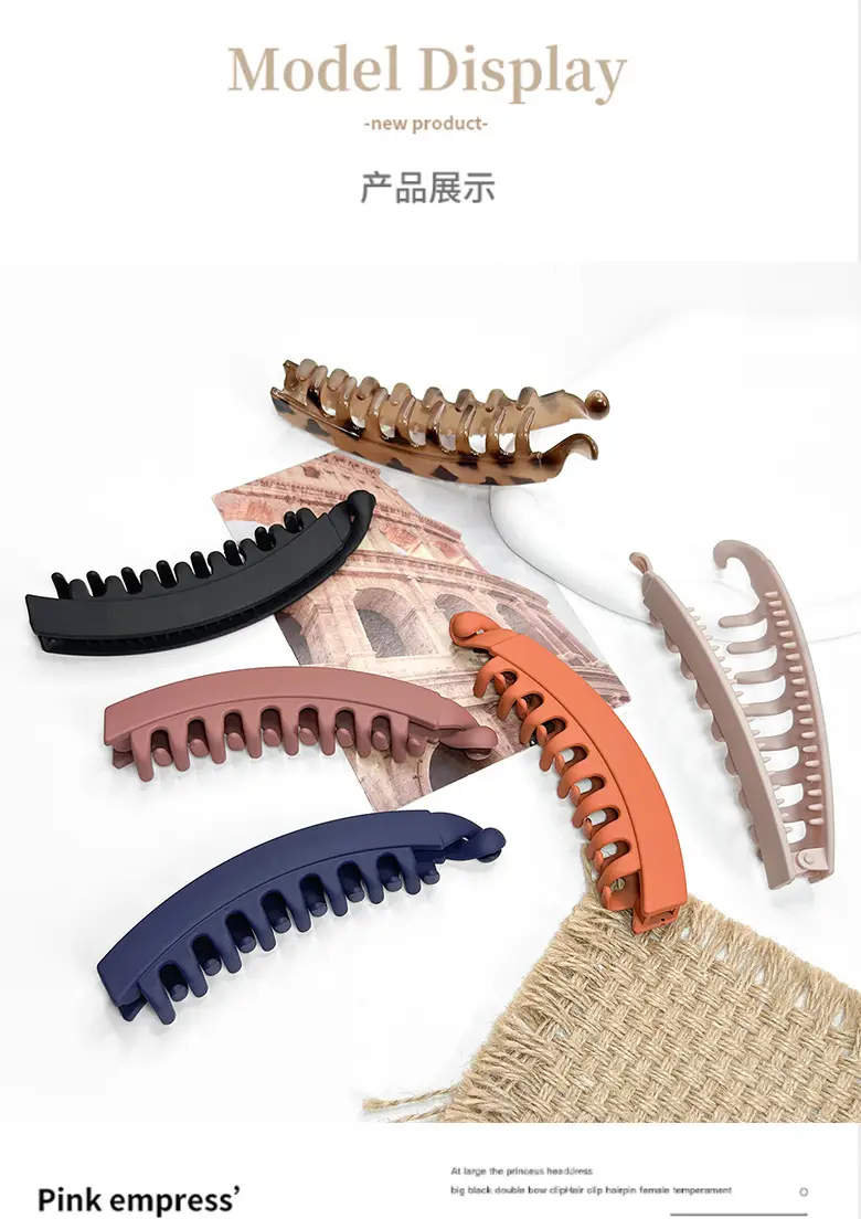Frosted Banana Hair Clip for Women with 7 Pockets — feature 6