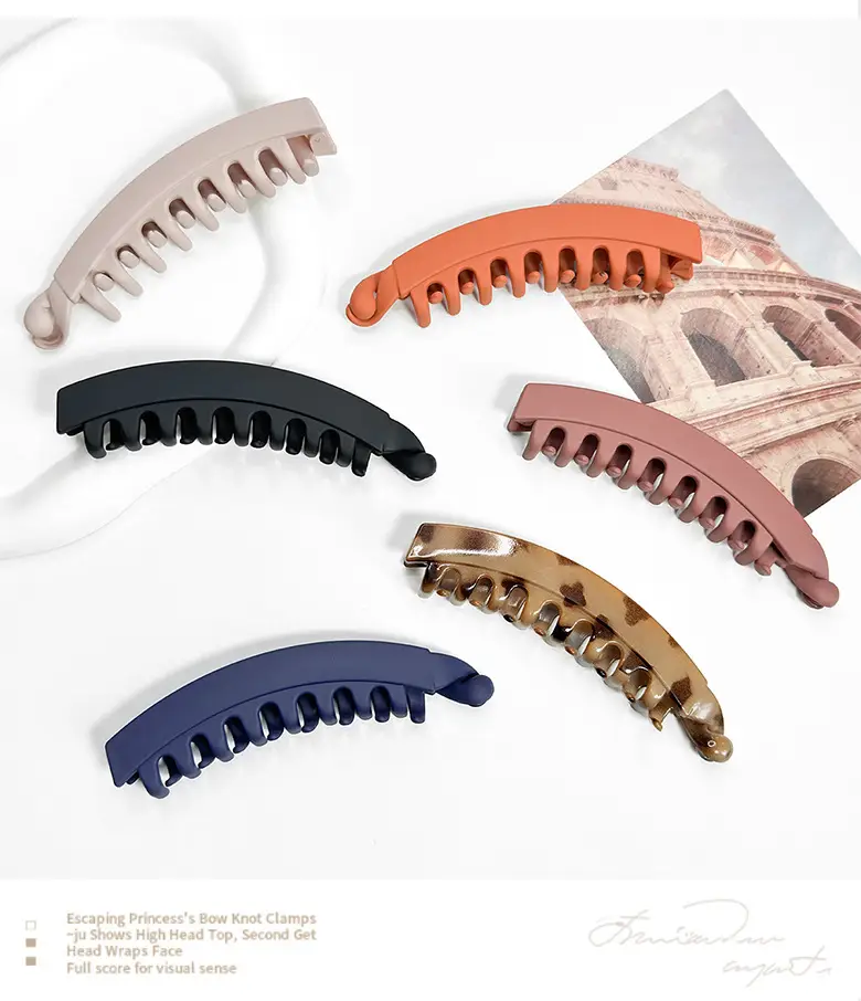 Frosted Banana Hair Clip for Women with 7 Pockets — feature 7