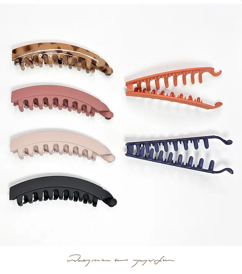 Frosted Banana Hair Clip for Women with 7 Pockets — feature 8