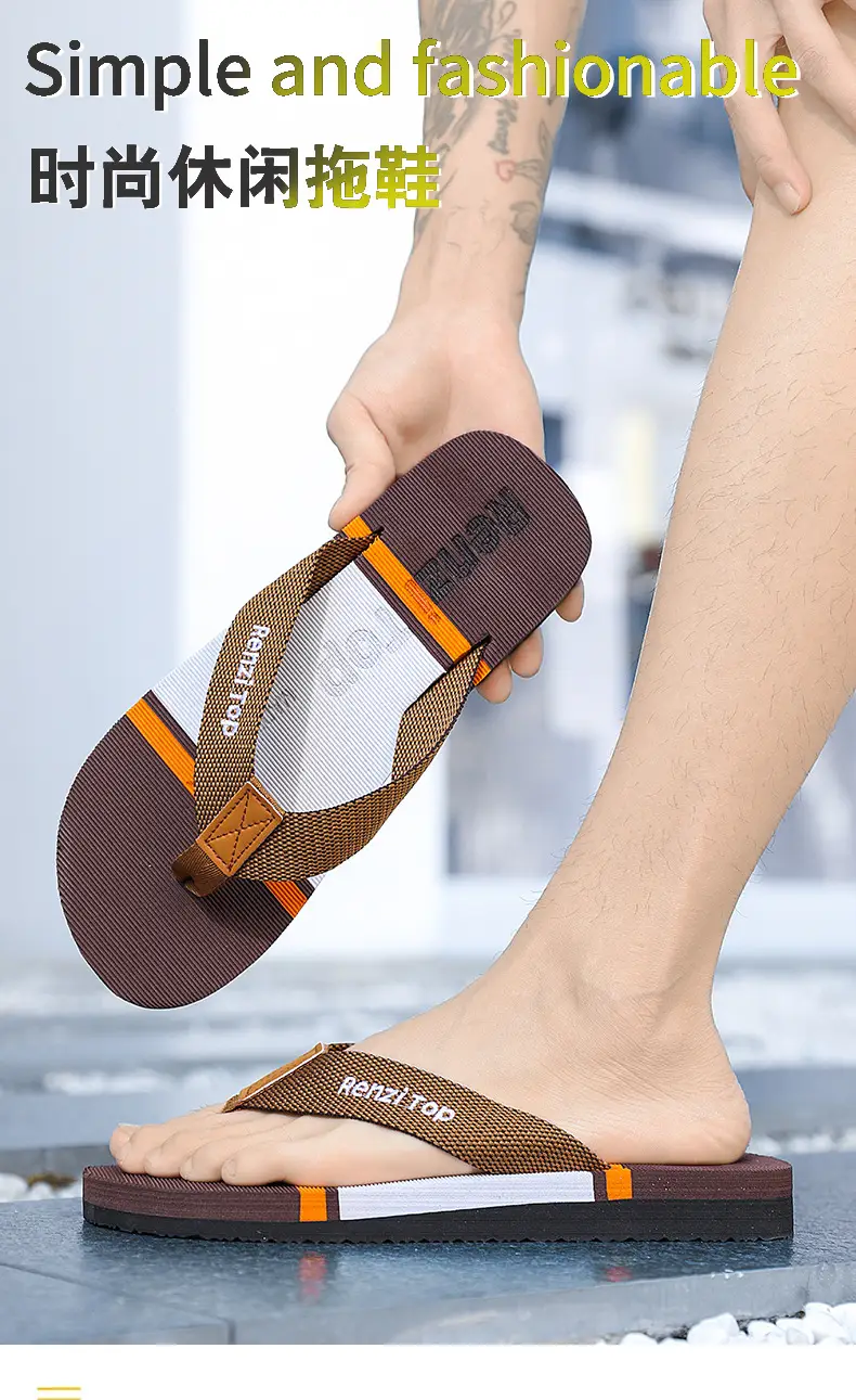 Cross-border Casual Home Flip Flops Beach Comfortable All-match Slippers Men's Daily Outdoor Summer Flat Sandals and Slippers — feature 1