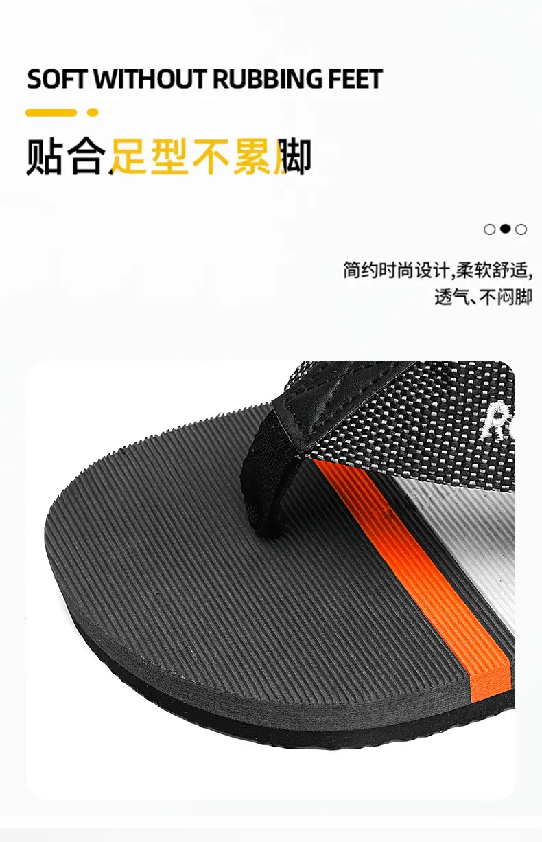 Cross-border Casual Home Flip Flops Beach Comfortable All-match Slippers Men's Daily Outdoor Summer Flat Sandals and Slippers — feature 3
