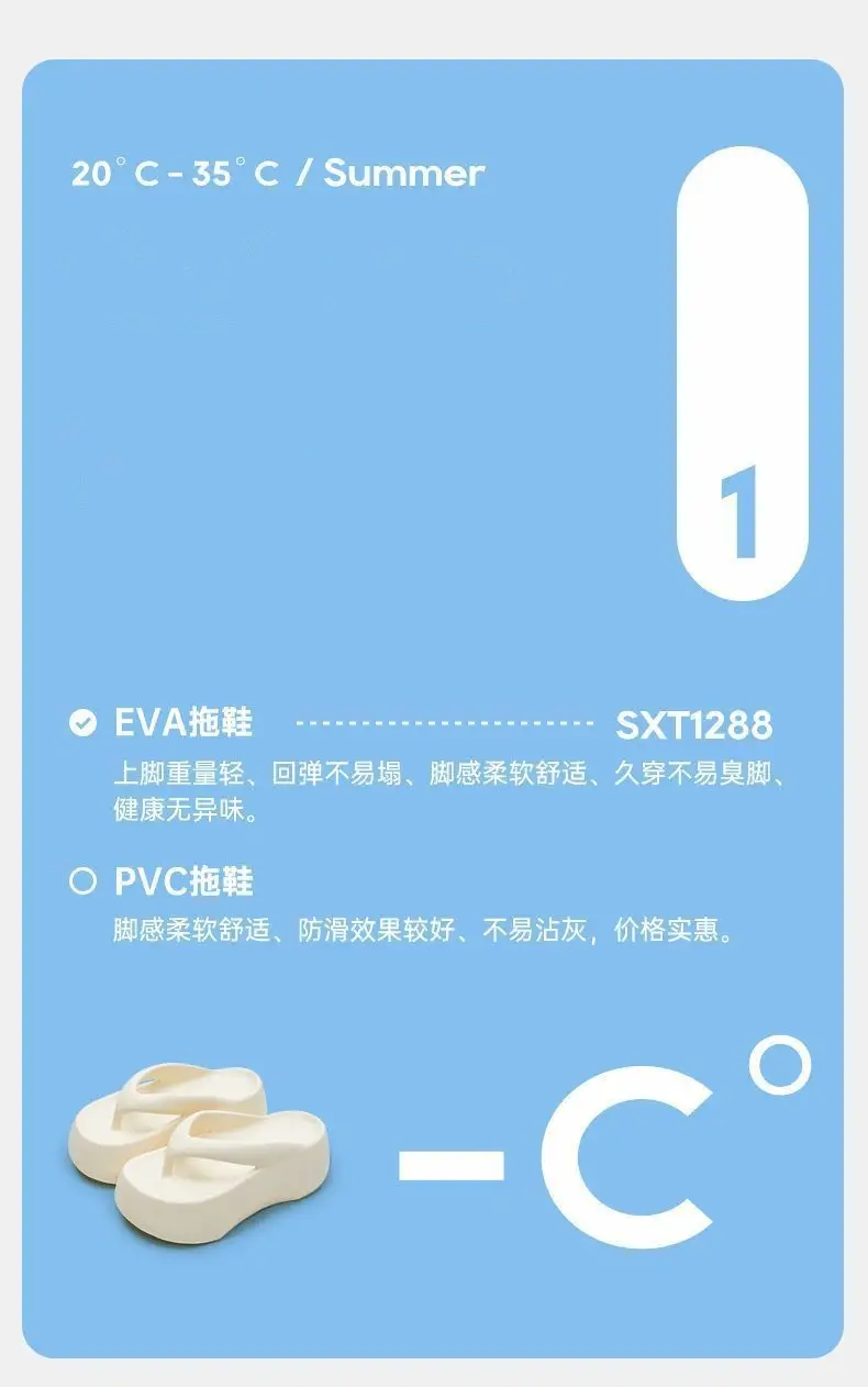 7.0 Thick-soled Height-increasing Shit-feeling Flip-flops Women's Outfit Summer Indoor Household Clip-legged Beach Internet-famous Sandals — feature 2