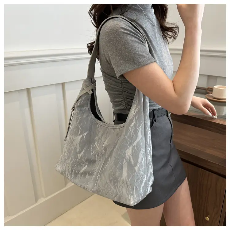 2025 Summer Women's Silver Shoulder Bag Office Commuter Tote — feature 12