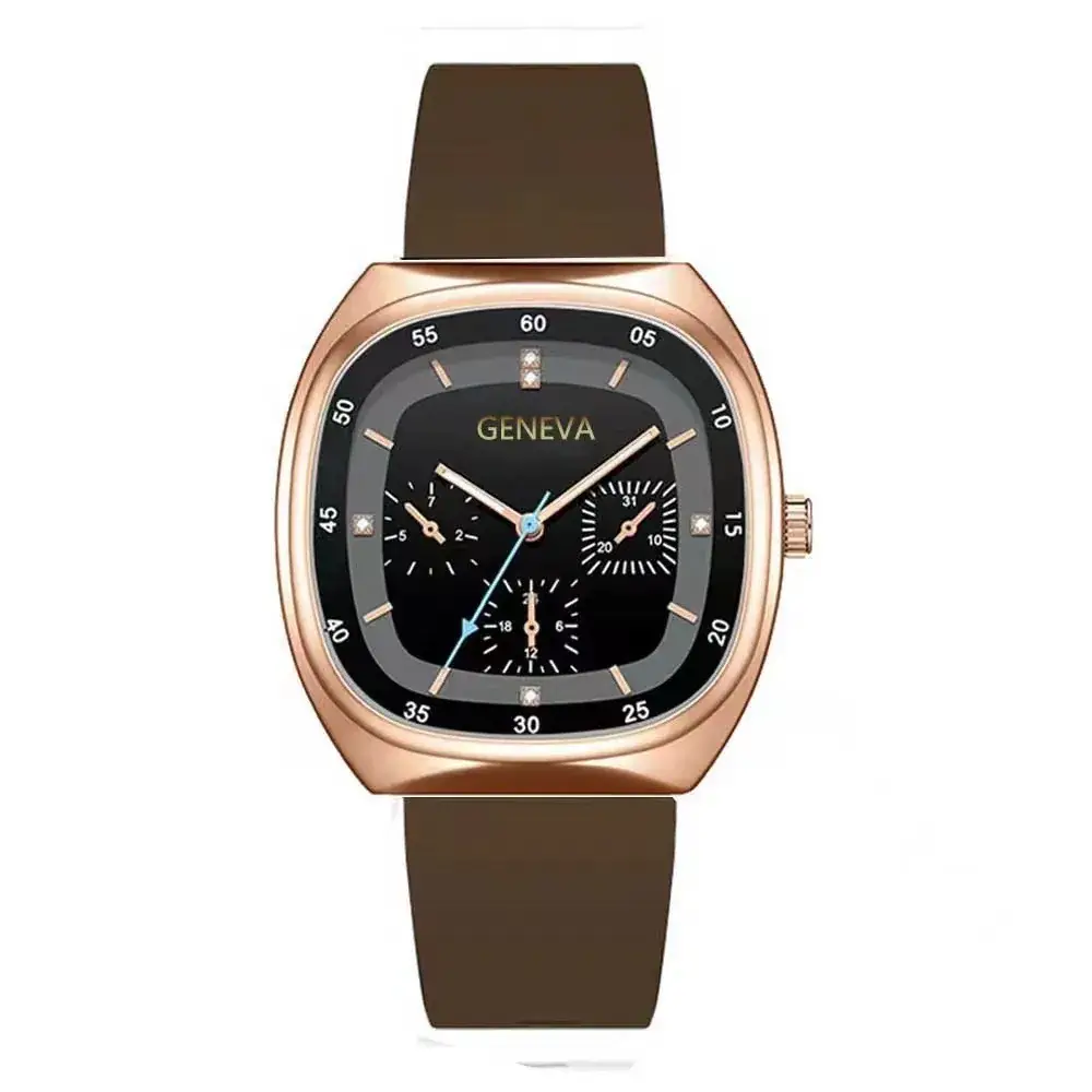 Women's Luminous Quartz Watch Brown Silicone Belt - Image 5