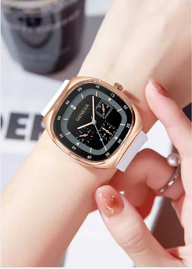 Women's Luminous Quartz Watch Brown Silicone Belt — feature 2