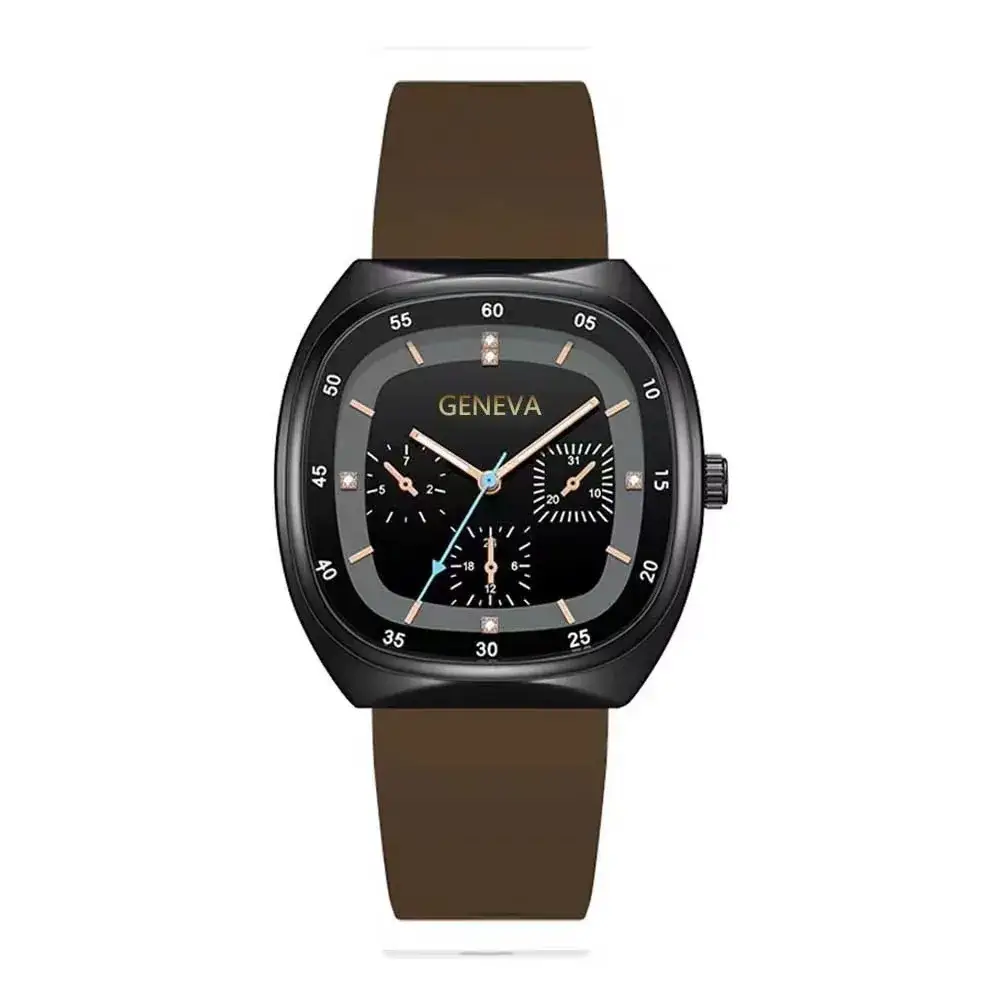 Women's Luminous Quartz Watch Brown Silicone Belt - Image 3