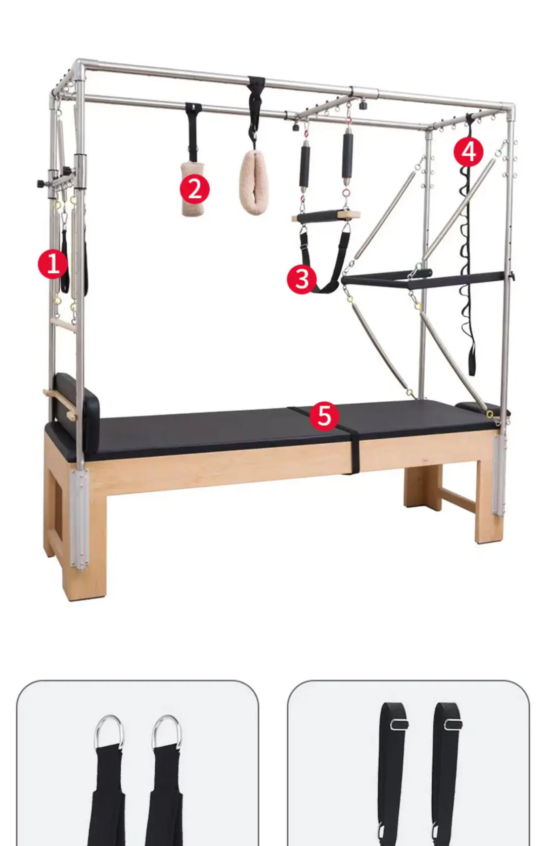 Pilates Equipment Accessories Cadillac Bed Five-piece Yoga Supplies Plush Rings High-end Quality — feature 3