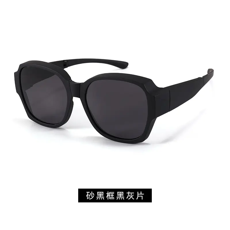 Polarized Sunglasses Green Black Frame Slimming Large - Image 3