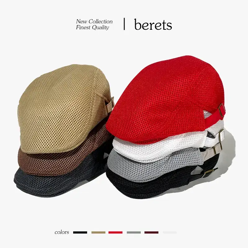 Men's Black Korean Style Beret Cap Summer Casual Painter's Cap