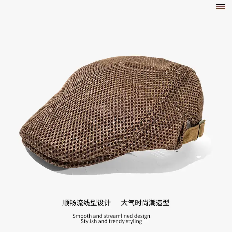 Men's Black Korean Style Beret Cap Summer Casual Painter's Cap