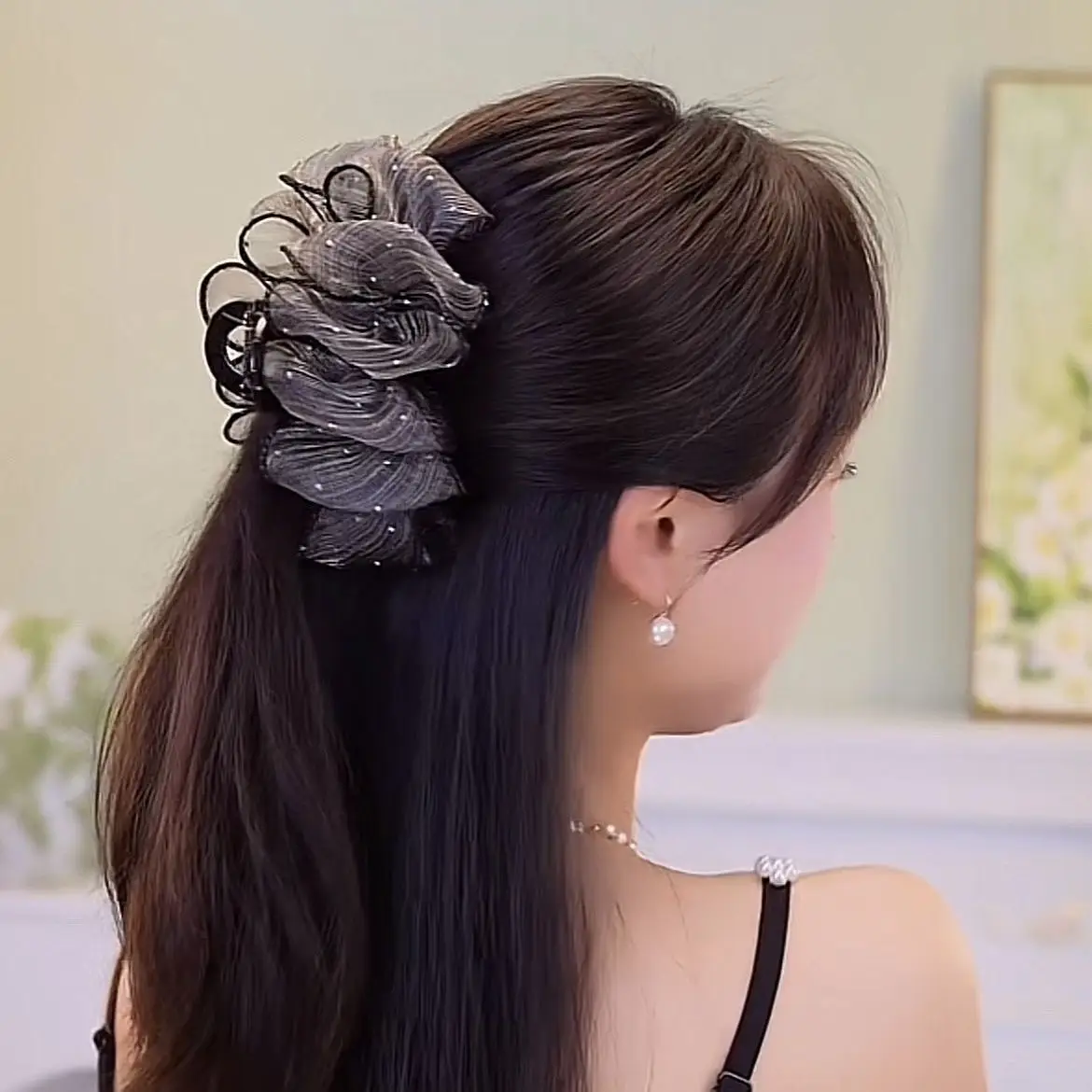 Black Butterfly Flower Hair Clip for Women — feature 10